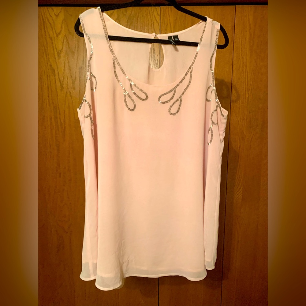 Relativity 2X Blush Pink Woven Sleeveless Tunic